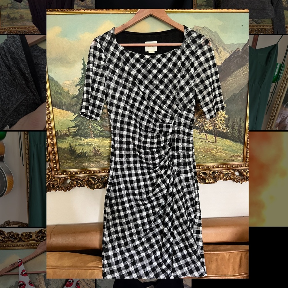 Anthropologie Maeve Retro Gingham wiggle dress